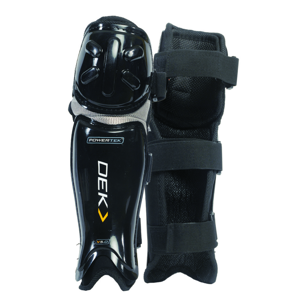 V5.0 DEK/BALL HOCKEY SHIN PADS BLACK 13'' TEK2Sport